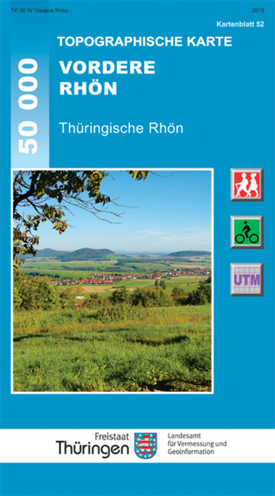 Topographische Karte Vordere Rhön Thüringische Rhön